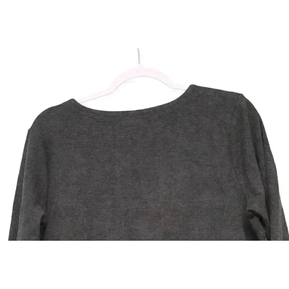 J Jill Sweater Dress Size Large Petite Gray 3/4 Sleeve Cotton Stretch Casual - Picture 9 of 12